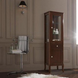 Шафа-пенал з вітриною Kerasan Retro дерев'яний горіх 731540