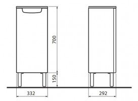 Шкафчик боковой Kolo Rekord белый глянец 88474000