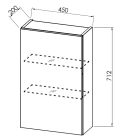 Шкафчик для ванной Kolpa-san Adele A 712/20 подвесной 45х71.2 см ДСП с 3D пленкой красный матовый 528740