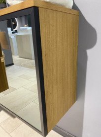 Шкафчик для ванной подвесной Fancy Marble Meloria Glass 42х30 см петли слева шпон/стекло 31205013610