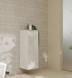 Напівпенал для ванної Hansgrohe Xelu Q 40х35 см петлі зліва МДФ/ДСП глянсовий білий ручка хром 54127000