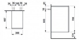 Шкафчик для ванной подвесной Laufen Kartell 30х48,7х70 см петли справа МДФ белый матовый H4082720336401