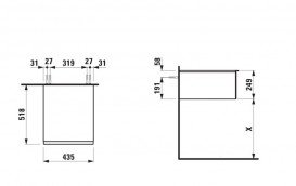 Шафка для ванної підвісної Laufen Space 43,5x51,8x24,9 см HPL темний в'яз H4111011601031