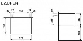 Шкафчик для ванной подвесной Laufen The New Classic 60 см МДФ/ДСП белый матовый H4060050851701