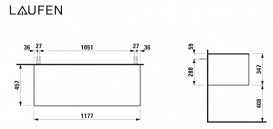 Шкафчик для ванной подвесной Laufen The New Classic 120 см ДСП/шпон черненый дуб H4060250856281