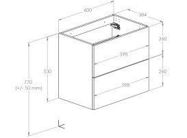 Шафка для ванної Roca Kwadro 60х38,4 см ДСП білий глянсовий A857971806