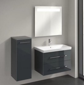 Шафка для ванної Villeroy & Boch Avento 35х40,4 см петлі зліва МДФ з акриловим покриттям скло сіре A89500B1