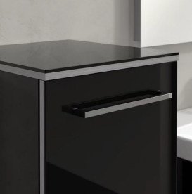 Шкафчик для ванной Villeroy & Boch Avento 35х40,4 см петли слева МДФ с акриловым покрытием стекло черное A89500B3