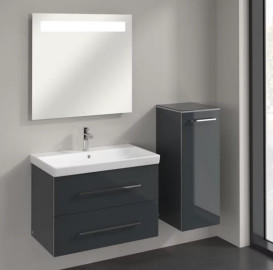 Шкафчик для ванной Villeroy & Boch Avento 35х40,4 см петли справа МДФ с акриловым покрытием стекло серое A89501B1