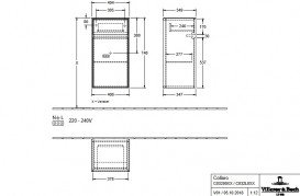 Шафка для ванної Villeroy & Boch Collaro 40,4x74,8х34,9 см петлі зліва ДСП м'який сірий C03200VK