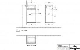 Шкафчик для ванной Villeroy & Boch Collaro 40,4x74,8х34,9 см петли справа МДФ черный матовый лак C03201PD