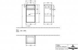 Шкафчик для ванной Villeroy & Boch Collaro 40,4x74,8х34,9 см петли справа ДСП каменный дуб C03201RK