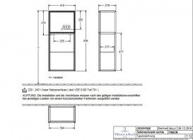 Шафка для ванної Villeroy & Boch Finion 41,8х93,6х27 см петлі праворуч з підсвічуванням ДСП шпон дуба/золотий матовий лак G510HFPC