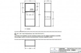Шкафчик для ванной Villeroy & Boch Finion 41,8х93,6х27 см петли справа с подсветкой ДСП шпон грецкого ореха/темно-синий матовый лак G530HGGN
