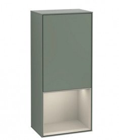 Шкафчик для ванной Villeroy & Boch Finion 41,8х93,6х27 см петли слева с подсветкой МДФ оливковый матовый лак/песок матовый лак F540HHGM