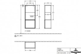 Шкафчик для ванной Villeroy & Boch Finion 41,8х93,6х27 см петли справа с подсветкой МДФ оливковый матовый лак/черный матовый лак F550PDGM
