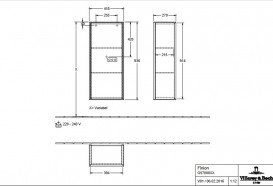 Шкафчик для ванной Villeroy & Boch Finion 41,8х93,6х27 см петли справа с подсветкой МДФ светло-серый матовый лак G57000GJ