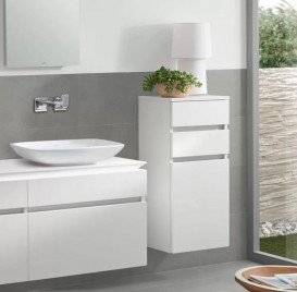 Шафка для ванної Villeroy & Boch Legato 40х87х35 см петлі ліворуч МДФ/ДСП глянсовий білий B72800DH