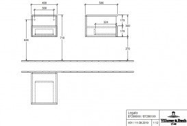 Шкафчик для ванной Villeroy & Boch Legato 40х34х50 см левый ДСП белый матовый B72600MS