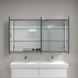 Шкафчик для ванной Villeroy & Boch My View 14 120x75 см с подсветкой алюминий/зеркало A4231200