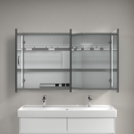 Шафка для ванної Villeroy & Boch My View 14 120x75 см з підсвічуванням алюміній/дзеркало A4331200