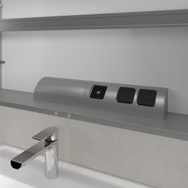 Шафка для ванної Villeroy & Boch My View 14 120x75 см з підсвічуванням алюміній/дзеркало A4331200