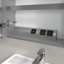 Шкафчик для ванной Villeroy & Boch My View 14+ 130x75 см с подсветкой алюминий/зеркало A4331300