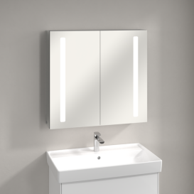 Шафка для ванної Villeroy & Boch My View 14+ 80x75 см з підсвічуванням алюміній/дзеркало A4338000