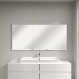 Шкафчик для ванной Villeroy & Boch My View Now 160x75 см с подсветкой алюминий/зеркало A4561600