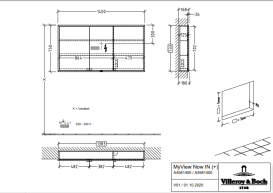 Шафка для ванної Villeroy & Boch My View Now 140x75 см з підсвічуванням алюміній/дзеркало A4561400