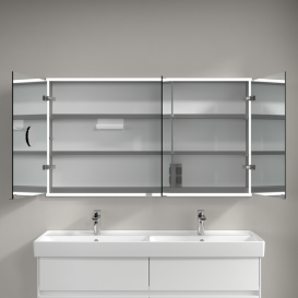 Шафка для ванної Villeroy & Boch My View Now 130x75 см з підсвічуванням алюміній/дзеркало A4561300