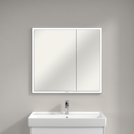 Шафка для ванної Villeroy & Boch My View Now 80x75 см з підсвічуванням алюміній/дзеркало A4568000