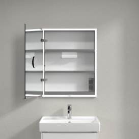 Шкафчик для ванной Villeroy & Boch My View Now 60x75 см с подсветкой алюминий/зеркало A4566L00