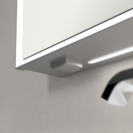 Шкафчик для ванной Villeroy & Boch My View Now 140x75 см с подсветкой алюминий/зеркало A4571400