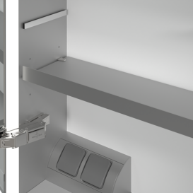 Шкафчик для ванной Villeroy & Boch My View Now 100x75 см с подсветкой алюминий/зеркало A4571000