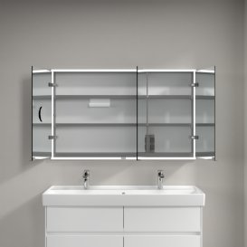 Шафка для ванної Villeroy & Boch My View Now 120x75 см з підсвічуванням алюміній/дзеркало A4581200