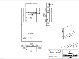 Шафка для ванної Villeroy & Boch My View Now 60x75 см з підсвічуванням алюміній/дзеркало A4586R00