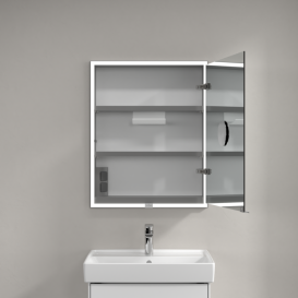 Шафка для ванної Villeroy & Boch My View Now 60x75 см з підсвічуванням алюміній/дзеркало A4586R00