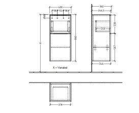 Шафка для ванної Villeroy & Boch Subway 3.0 40х36,2 см петлі праворуч ДСП північний дуб/ручка вулканічний чорний C59501VJ