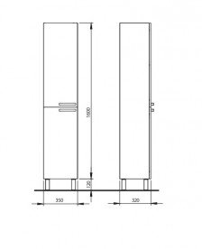 Шафка для ванни підлоговий Kolo Freja високий білий глянець 88384001