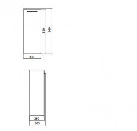 Шафка для ванни підлоговий Kolo Nova Pro білий глянець 88427000
