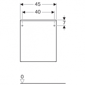 Шкафчик подвесной Geberit Acanto 45х52 см с одним выдвижным ящиком и внутренним выдвижным ящиком ДСП белый глянцевый/глянцевое стекло 500.618.01.2