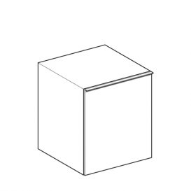 Шкафчик подвесной Geberit Acanto 45х52 см с одним выдвижным ящиком и внутренним выдвижным ящиком ДСП белый глянцевый/глянцевое стекло 500.618.01.2