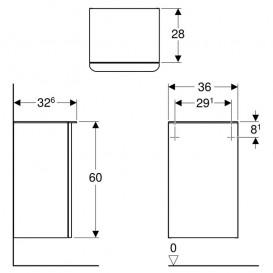 Шафка підвісна Geberit Smyle Square 36х32,6 см петлі справа ДСП темно-сірий 500.359.JK.1
