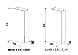 Шкафчик подвесной Jika Cubito однодверный петли справа белый H43J4241205001