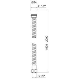Шланг для душу Kroner KRM C600 150-200 см нержавіюча сталь хром CV023628