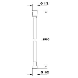 Шланг для душу Paffoni 150 см пластик срібний ZFLO031AG