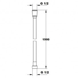 Шланг для душа Vema Vema  150 см полимер черный матовый P000401F0202