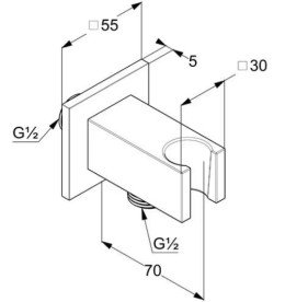 Шлангове підключення Kludi A-Qa з тримачем для душу брошурована бронза PVD 65569N100