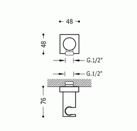 Шланговое подключение Tres с держателем для душа хром 06118201
